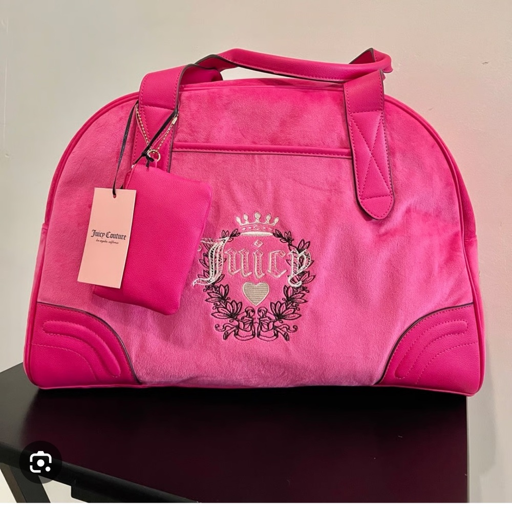 Juicy Couture Pink Travel Bag with Embroidered Logo